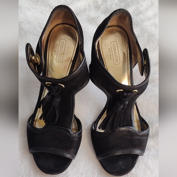 Coach black size 9B heels - Picture 1 of 9